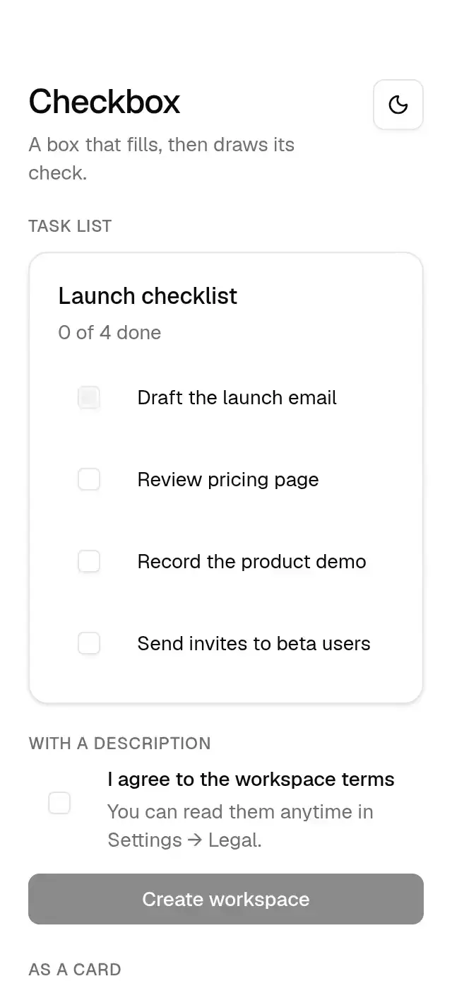 Base Checkbox preview