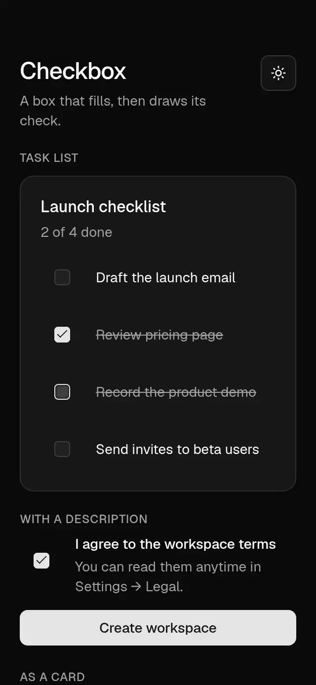Base Checkbox preview