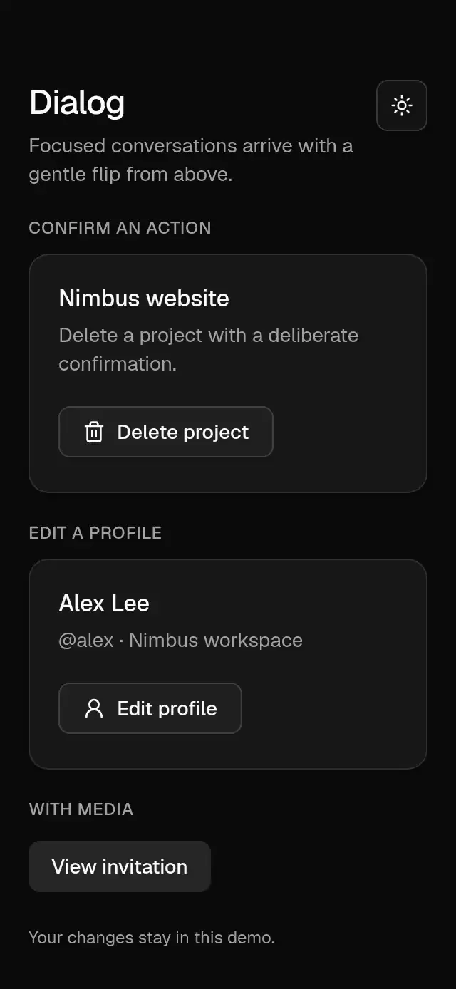 Base Dialog preview