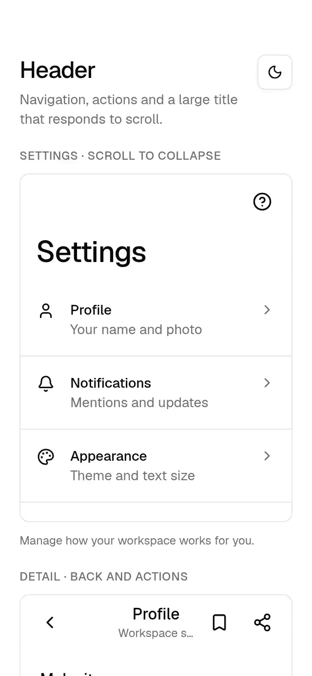 Base Header preview