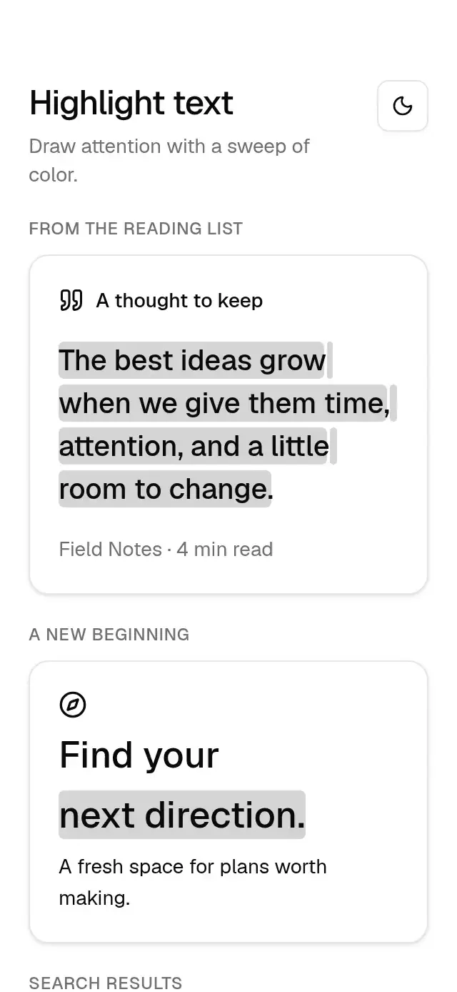 Base Highlight Text preview