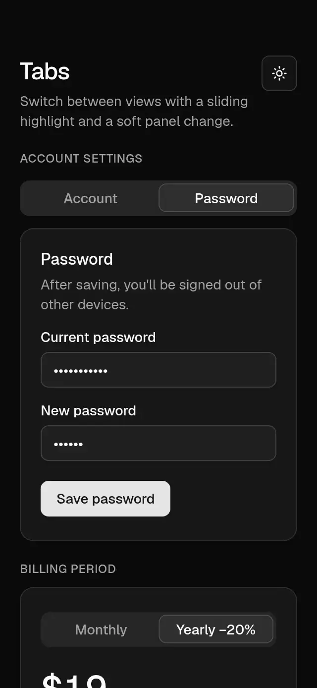 Base Tabs preview