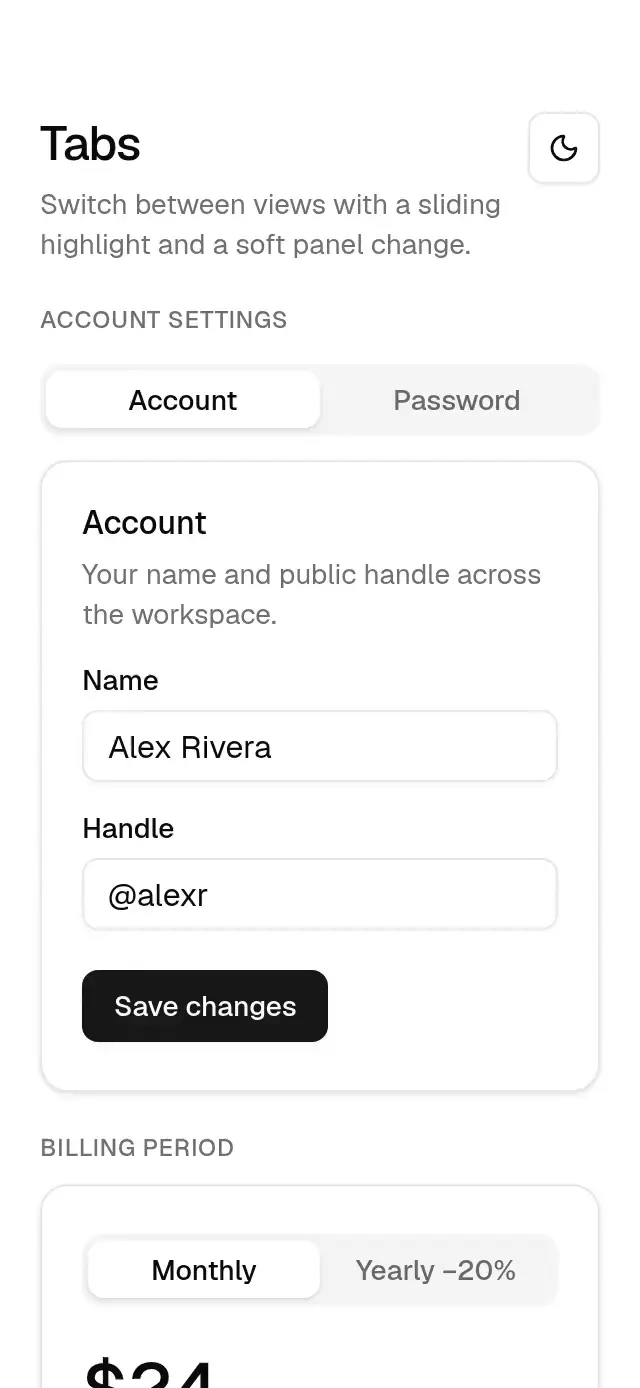 Base Tabs preview