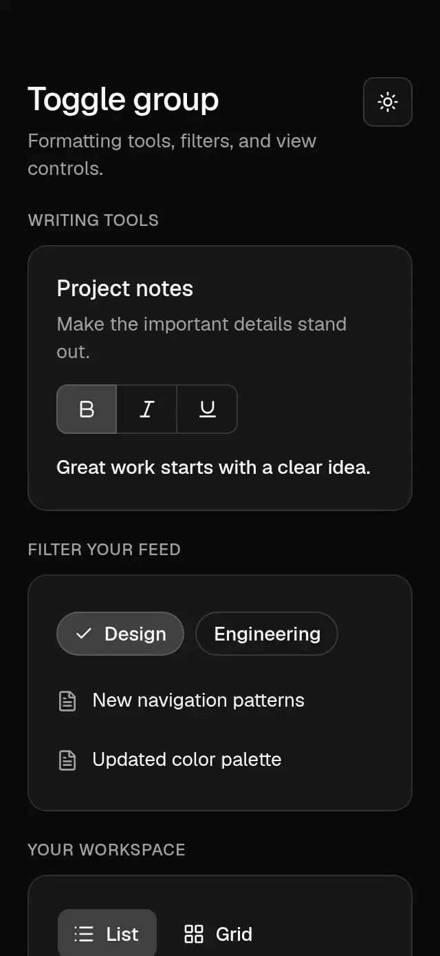 Base Toggle Group preview