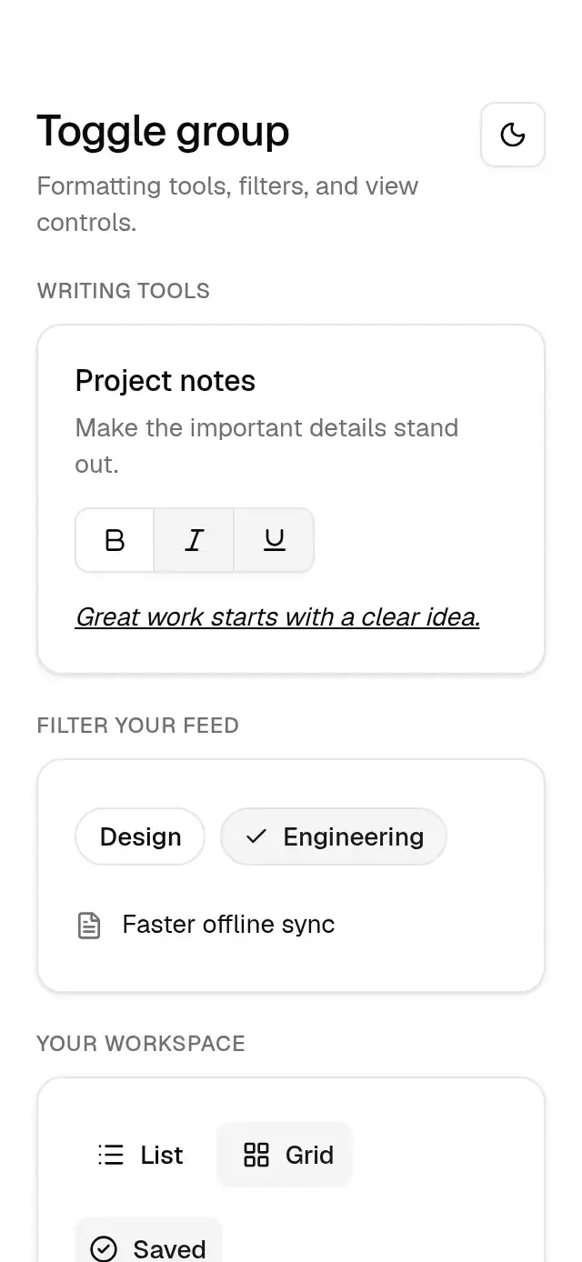 Base Toggle Group preview