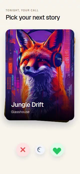 Decision Swipe Deck animation preview