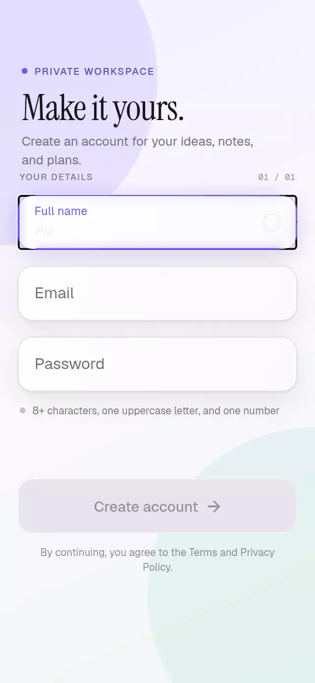 Floating Label Input animation preview