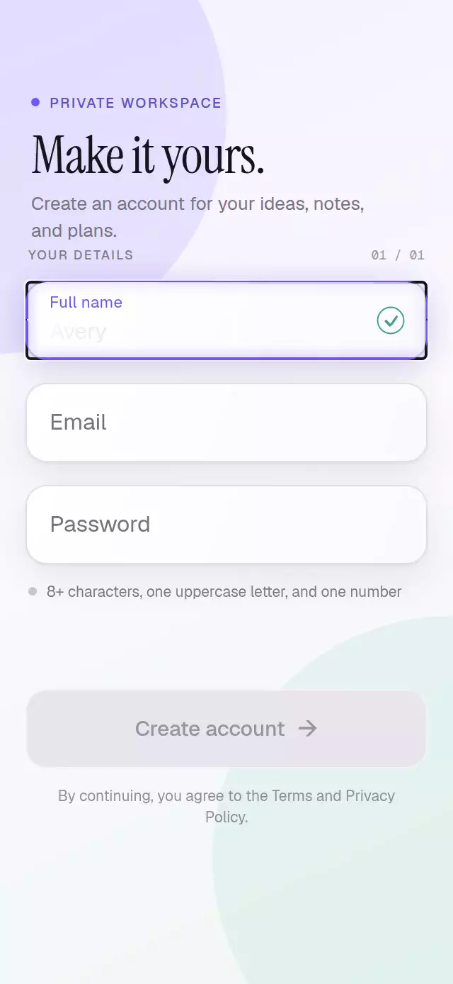 Floating Label Input animation preview