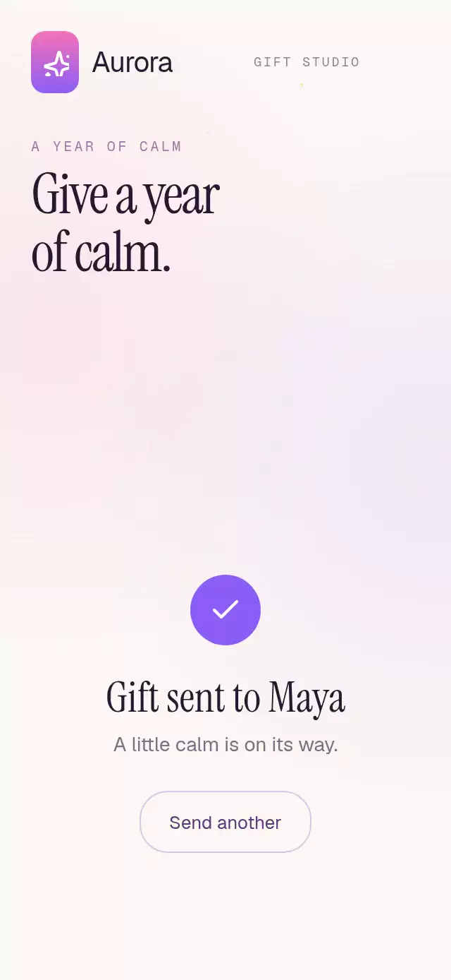 Gift Card Send animation preview