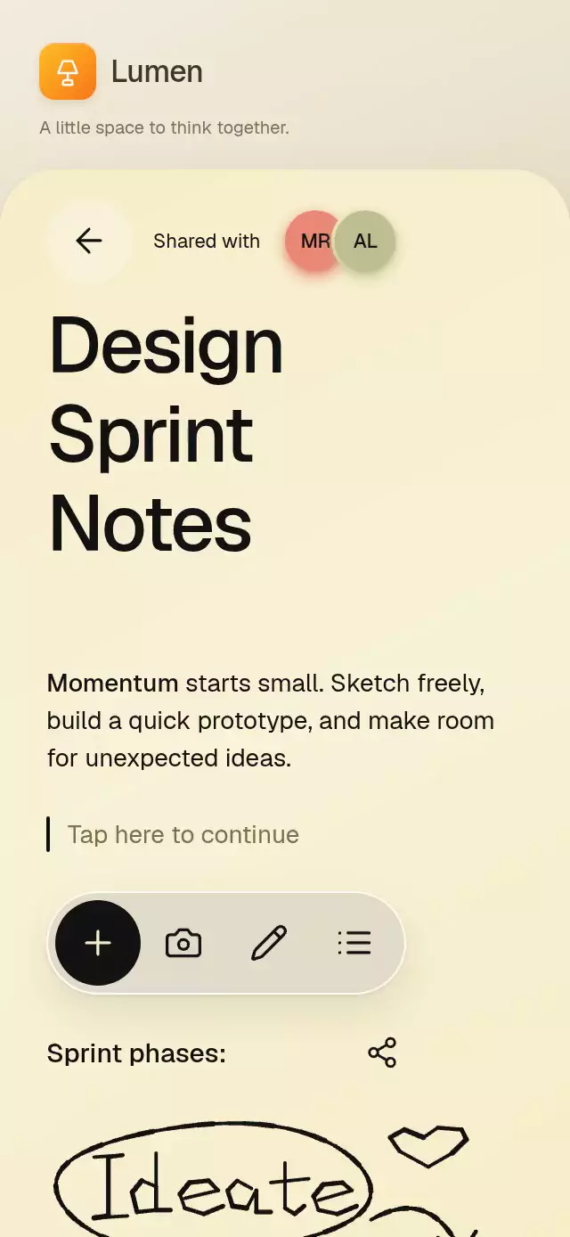 Live Collaborative Note animation preview
