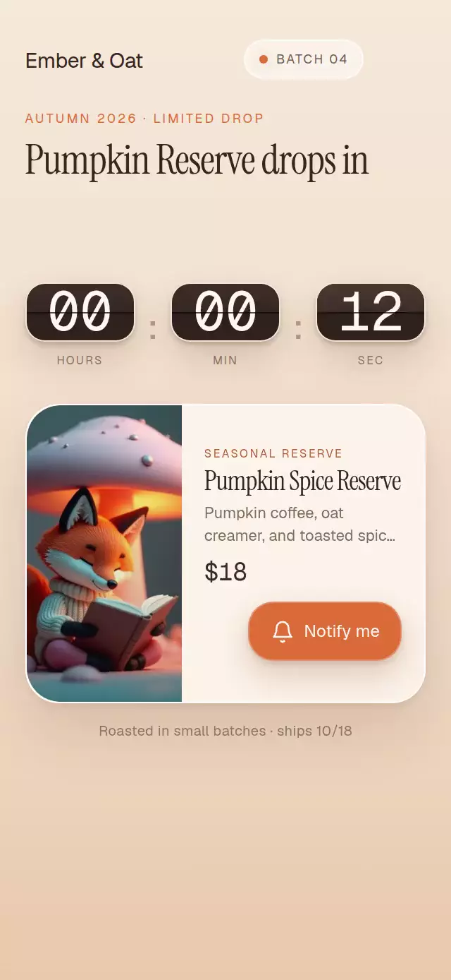 Flip-Card Launch Countdown animation preview
