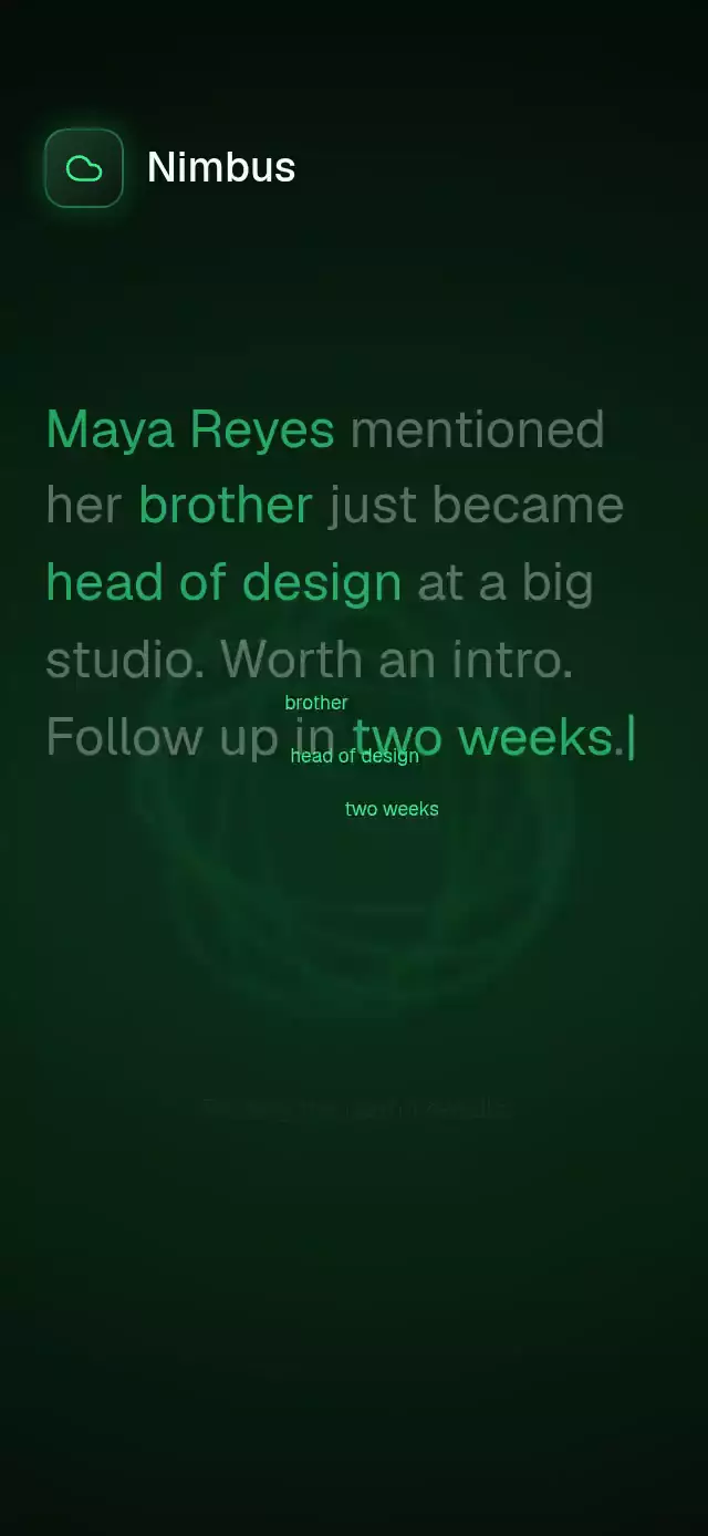 Note to Context Assistant animation preview