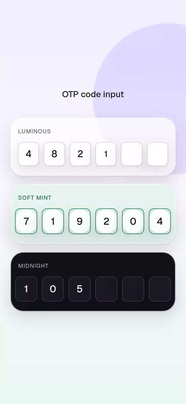 OTP Code Input animation preview