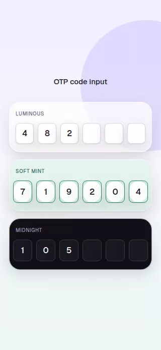 OTP Code Input animation preview