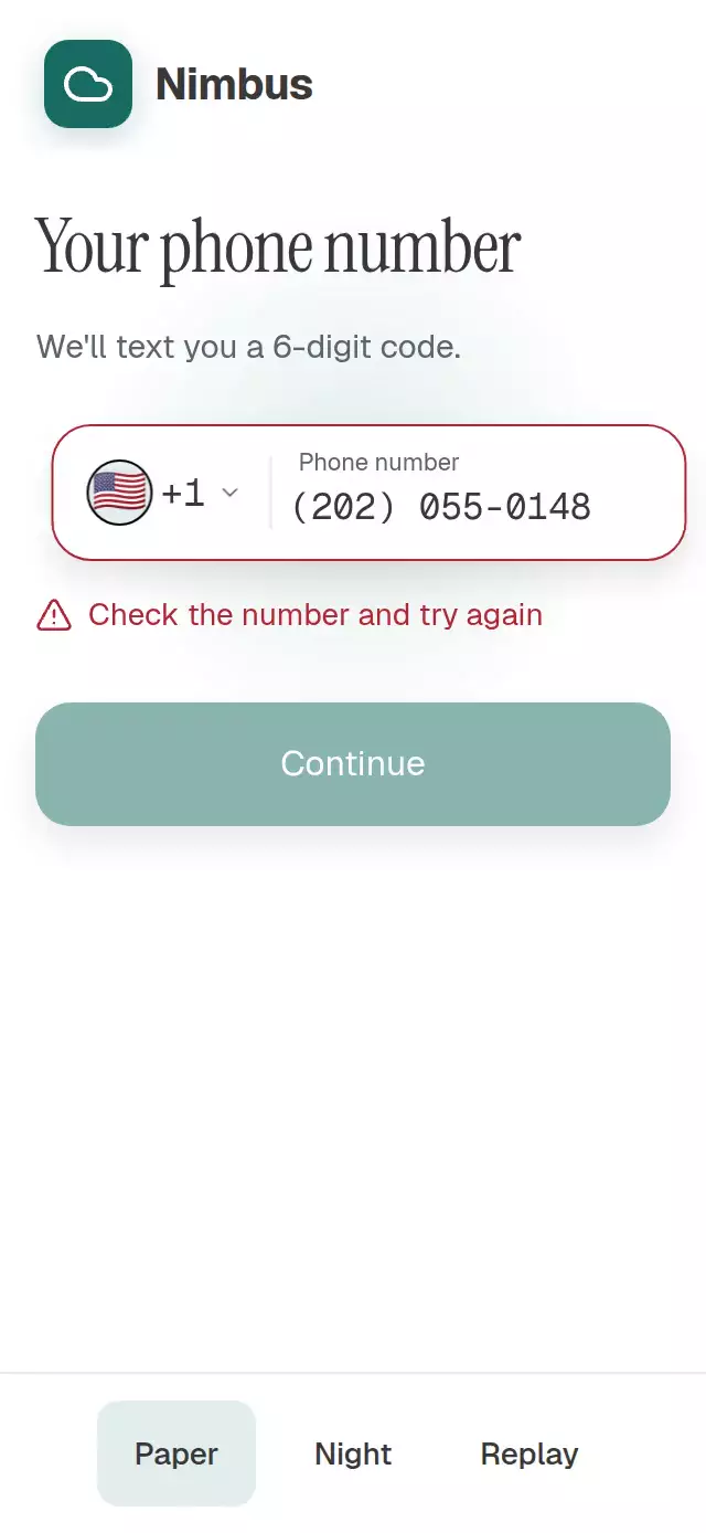 Phone Country Input animation preview