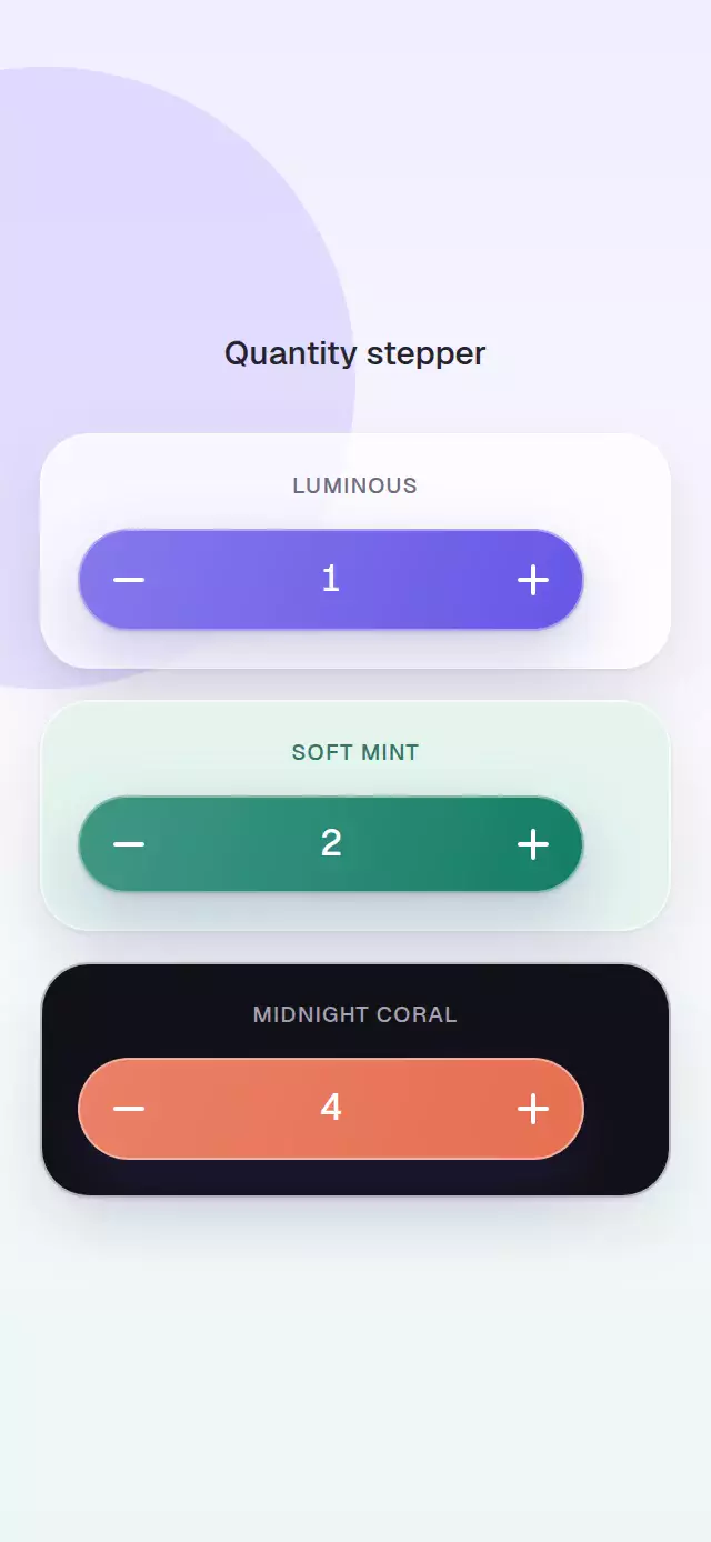 Quantity Stepper animation preview