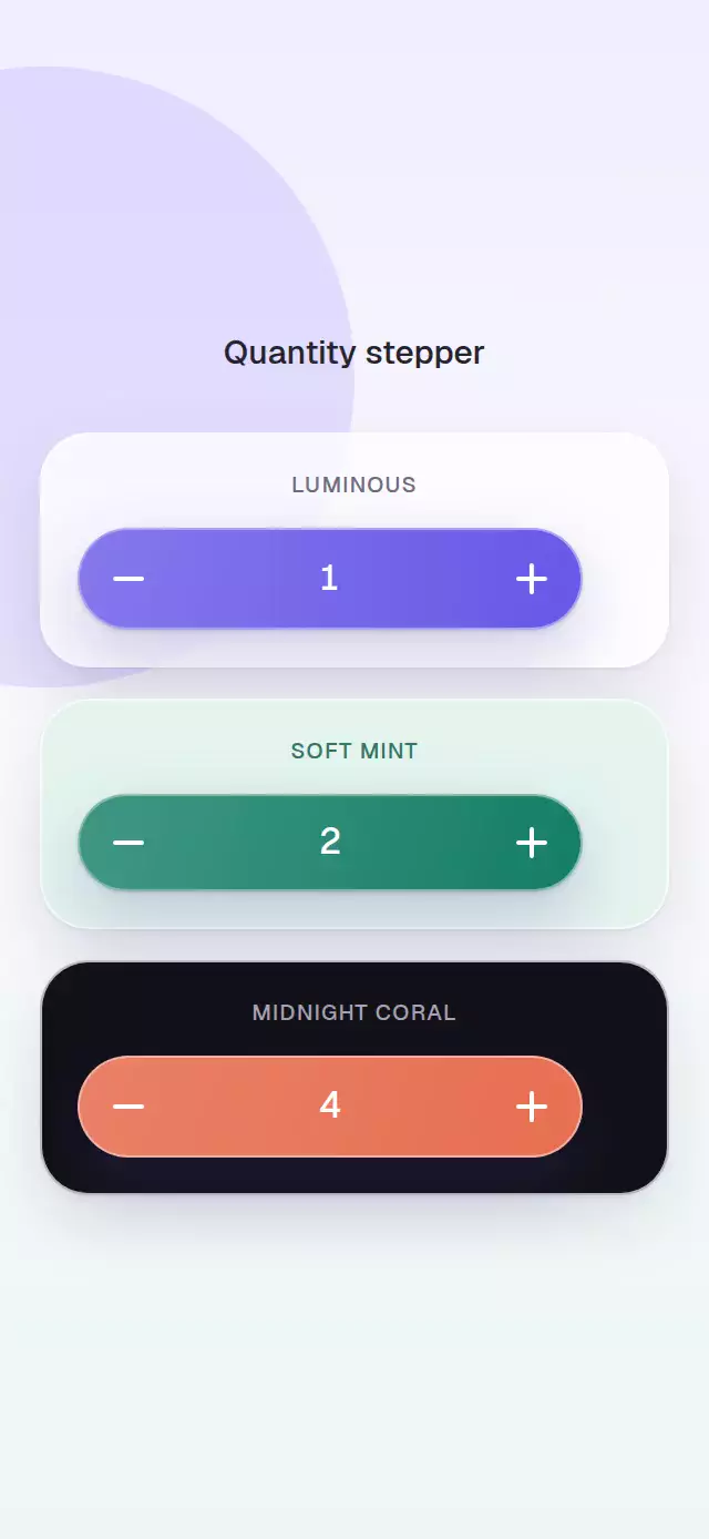 Quantity Stepper animation preview