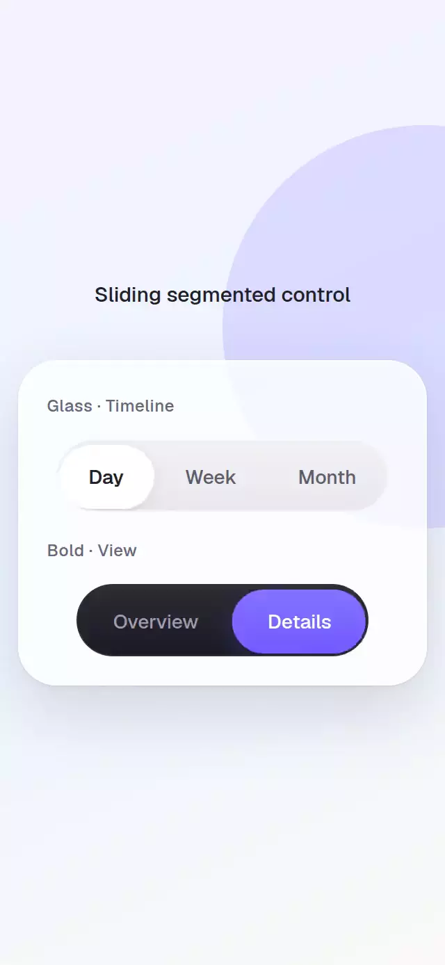 Sliding Segmented Control animation preview