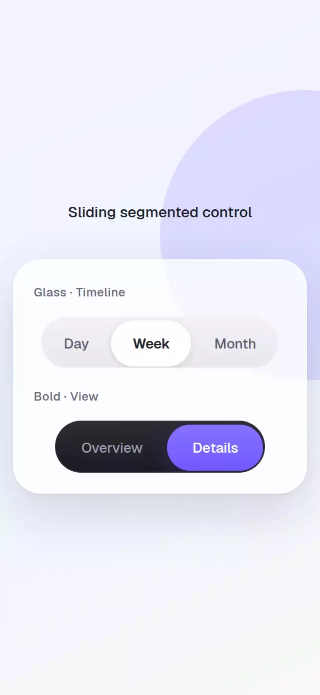 Sliding Segmented Control animation preview