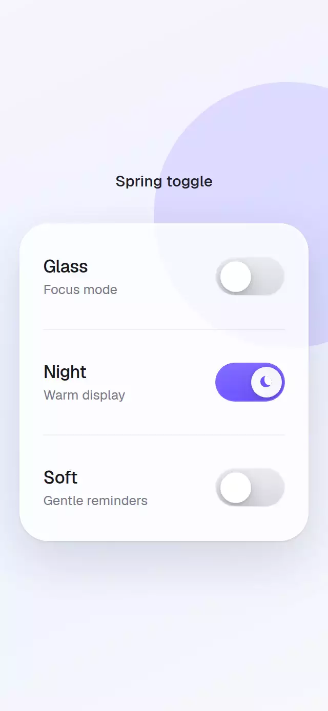 Spring Toggle animation preview