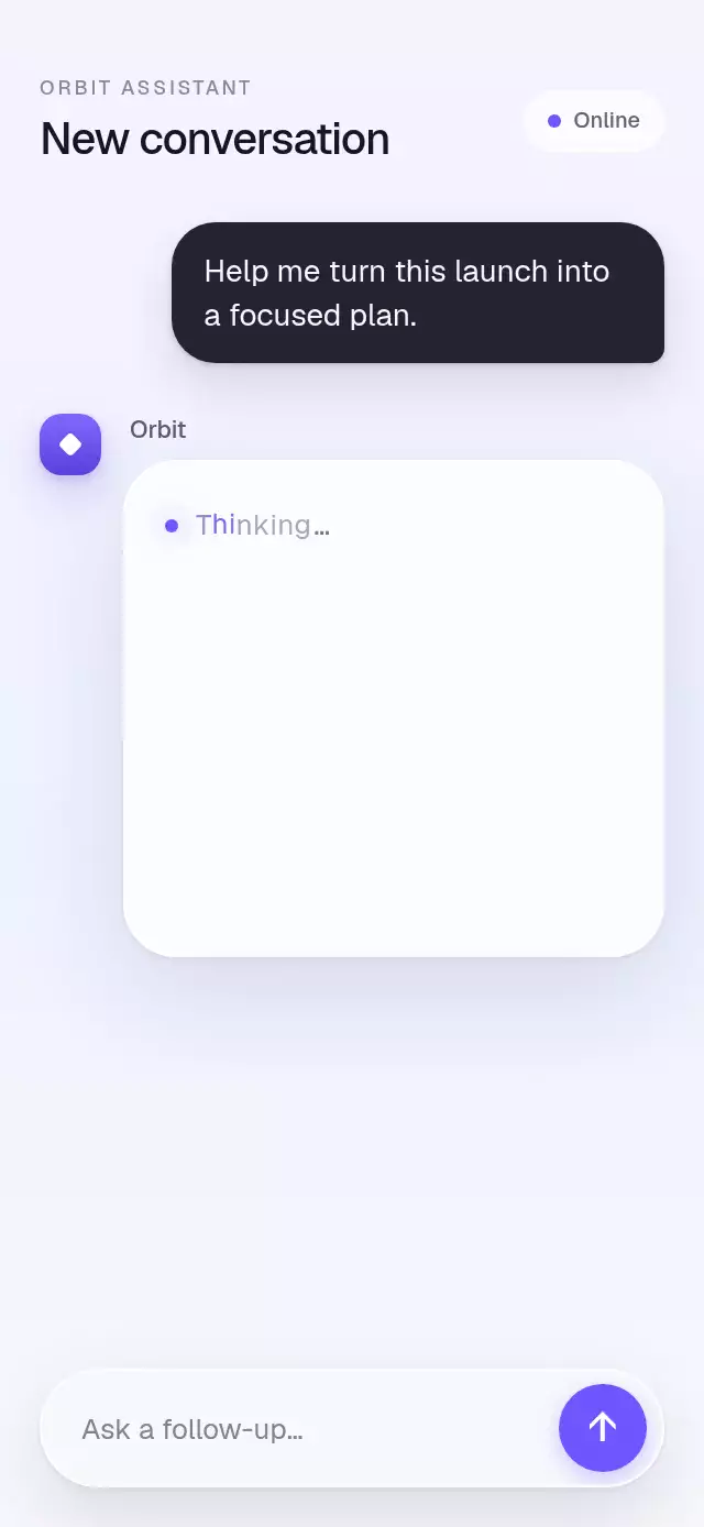 Streaming AI Reply animation preview