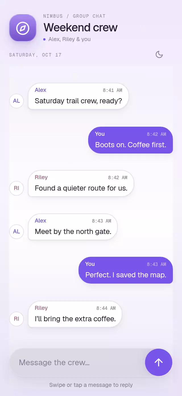 Swipe Reply Anchor animation preview